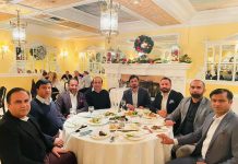 پی ٹی آئی بروکلین کے ورکرز کا قیصر بھٹہ کے اعزاز میں پرتکلف عشائیہ