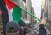 مین ہیٹن میںاسرائیل مخالف مظاہرے، فلسطینیوں کے حق میں نعرے بازی