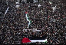 واشنگٹن ڈی سی میں فلسطین کی حمایت میں بڑا مظاہرہ، 4لاکھ افراد کی شرکت